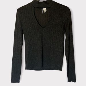 H&M shiny see through long sleeve top